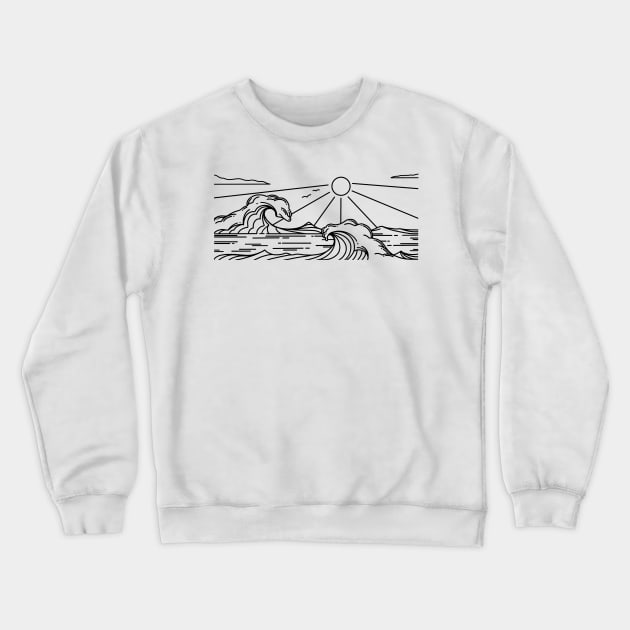 Enjoy The Waves Crewneck Sweatshirt by P7 illustrations 